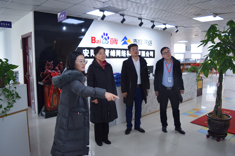 中共河南省委網(wǎng)信辦社評處處長李麗同志，中共安陽市委網(wǎng)信辦副主任、市互聯(lián)網(wǎng)行業(yè)黨委書記王曉萌同志蒞臨安陽青峰網(wǎng)絡(luò)參觀指導(dǎo)！
